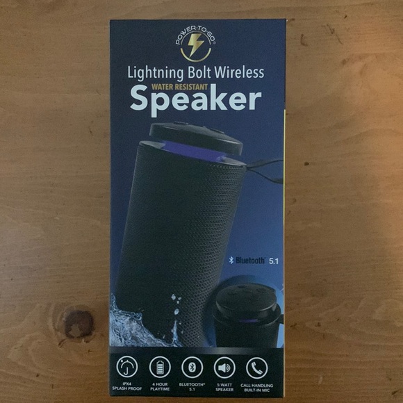 Power To Go Portable Audio & Video Lightning Bolt Wireless Water
